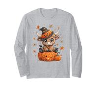 Spooky Baby Highland Cow Halloween Citrouille Animaux Amoureux Manche Longue
