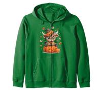 Spooky Baby Highland Cow Halloween Citrouille Animaux Amoureux Sweat à Capuche