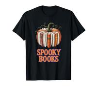 Spooky Books T-Shirt Citrouille d'halloween pour Les Amateurs de Livres T-Shirt