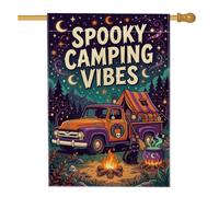 Spooky Camping Esthétique Halloween Camion Maison Drapeau 71 x 101,6 cm