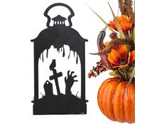 Spooky Candlestick - Thé Haunted TEA Light Stand Metal Craft, Ornement d'accent Halloween à thème sombre avec une lueur étrange | Décoration d'atmosphère de vacances pour chambre, cuisine, table à man