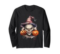 Spooky Clown with Pumpkins for Halloween Manche Longue