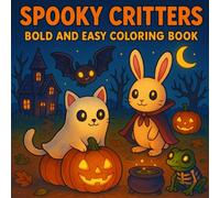 Spooky Critters bold and easy Coloring Book: cute and Creepy Halloween Animals and Critters to Color - Fun Spooky Adventures