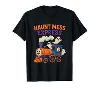 Spooky-Cute Ghost Train - Haunt Mess Express Design T-Shirt