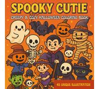 Spooky Cutie: Creepy & Cozy Halloween Coloring Book for Children, Teens and Adults - 45 Unique Illustrations for Relaxation and Fun