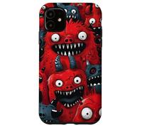 Spooky drôle Halloween Red Monster Droodle Art Horror Design Coque pour iPhone 11