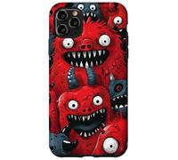 Spooky drôle Halloween Red Monster Droodle Art Horror Design Coque pour iPhone 11 Pro Max