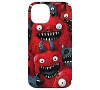 Spooky drôle Halloween Red Monster Droodle Art Horror Design Coque pour iPhone 14