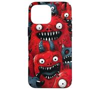 Spooky drôle Halloween Red Monster Droodle Art Horror Design Coque pour iPhone 16 Pro Max