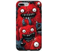 Spooky drôle Halloween Red Monster Droodle Art Horror Design Coque pour iPhone 7 Plus/8 Plus