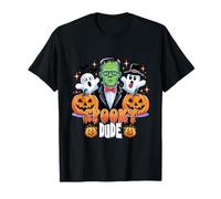 Spooky Dude Chemise Frankenstein Ghost Pumpkin Halloween T-Shirt