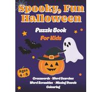 Spooky, Fun Halloween Puzzle Book: Mazes, Word Searches & Coloring - Fun Halloween Activities for Kids Ages 4-8