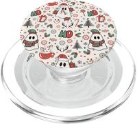 Spooky Ghost Cute Christmas Ho Ho Merry Holiday Retro Pastel PopSockets PopGrip pour MagSafe