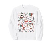 Spooky Ghost Cute Christmas Ho Ho Merry Holiday Retro Pastel Sweatshirt