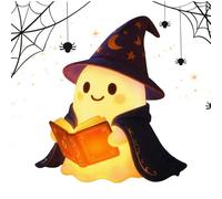 Spooky Ghost Lampe décorative LED avec design inspiré d'Halloween pour chambre d'enfant, décoration de vacances, style ferme, bureau, manteau, cheminée, cuisine ou ambiance festive