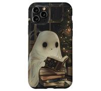 Spooky Ghost Reading Holiday Christmas Tree Coque pour iPhone 11 Pro