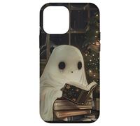 Spooky Ghost Reading Holiday Christmas Tree Coque pour iPhone 12 Mini