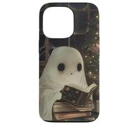 Spooky Ghost Reading Holiday Christmas Tree Coque pour iPhone 13 Pro