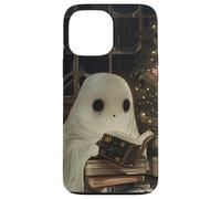 Spooky Ghost Reading Holiday Christmas Tree Coque pour iPhone 13 Pro Max