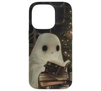 Spooky Ghost Reading Holiday Christmas Tree Coque pour iPhone 14 Pro