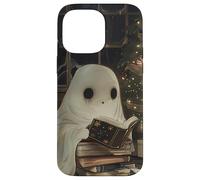 Spooky Ghost Reading Holiday Christmas Tree Coque pour iPhone 14 Pro Max