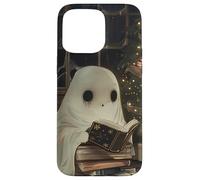 Spooky Ghost Reading Holiday Christmas Tree Coque pour iPhone 15 Pro Max