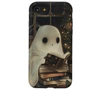 Spooky Ghost Reading Holiday Christmas Tree Coque pour iPhone SE (2020) / 7/8