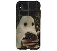 Spooky Ghost Reading Holiday Christmas Tree Coque pour iPhone XS Max