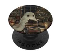 Spooky Ghost Reading Holiday Christmas Tree PopSockets PopGrip Adhésif