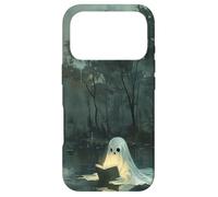 Spooky Ghost Reading in A Lake Vintage Aesthetic Green Coque pour iPhone 17 Pro