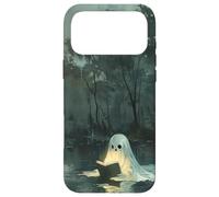Spooky Ghost Reading in A Lake Vintage Aesthetic Green Coque pour iPhone 17 Pro Max