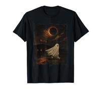 Spooky Ghost Skateboarding Eclipse Hotel Halloween T-Shirt