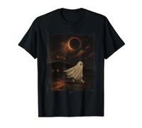 Spooky Ghost Skateboarding Eclipse Hotel Halloween T-Shirt Graphique avec Valeur