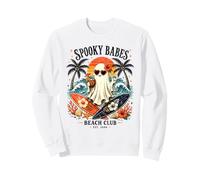 Spooky Girls Beach Crew Ghost Halloween Retro Summerween Sweatshirt