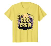 Spooky Halloween Boo Crew Ghostly Moon Party T-Shirt, Enfant, Citron, 8 Ans