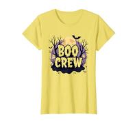 Spooky Halloween Boo Crew Ghostly Moon Party T-Shirt, Femme, Citron, XS