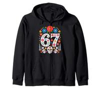 Spooky Haunted by 67 Meme Number Design Day of The Dead Sweat à Capuche