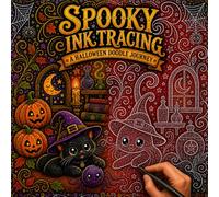 Spooky Ink Tracing: A Halloween Doodle Journey - Kawaii Swirl Doodle Reverse Coloring Book for Adults, Trace White Lines with Any Pen for Relaxation and Stress Relief