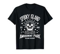 Spooky Island Est 2002 Parc d'attractions Skull Funny Halloween T-Shirt