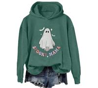 Spooky Mama Sweat-shirt Halloween Saison effrayante Ghost Chemise mignonne, Vert-2, L