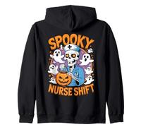 Spooky Nurse Shift Nurses Skeletons Ghosts Halloween Sweat à Capuche