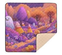 Spooky Safari Candy Land Tapis de jeu doux rembourré pour bébé au sol Tapis de jeu de voyage léger pour bébés, nourrissons et tout-petits, 127 x 127 cm