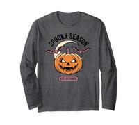 Spooky Season Ghost Halloween Citrouille Chauve-Souris Trick Or Treat Manche Longue