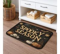 Spooky Season Tapis de bain à séchage rapide absorbant et antidérapant en flanelle lavable pour salle de bains et toilettes, décoration d'Halloween 50,8 x 81,3 cm