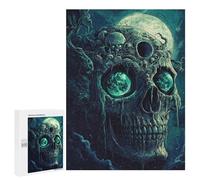 Spooky Skull Art Print Puzzle 1000 Pièces Educa Jouet en Bois Cadeau Unique Décoration Intérieure Jeu Éducatif Challenge Toy Adultes Et Enfants À Partir De 14 Ans 500 PCS