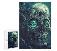 Spooky Skull Art Print Puzzle 1000 Pièces Educa Jouet en Bois Cadeau Unique Décoration Intérieure Jeu Éducatif Challenge Toy Adultes Et Enfants À Partir De 14 Ans 1000 PCS