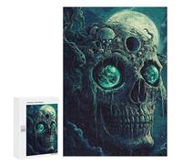 Spooky Skull Art Print Puzzle 1000 Pièces Educa Jouet en Bois Cadeau Unique Décoration Intérieure Jeu Éducatif Challenge Toy Adultes Et Enfants À Partir De 14 Ans 300 PCS