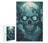 Spooky Skull with Full Moon Puzzle 1000 Pièces Educa Jouet en Bois Cadeau Unique Décoration Intérieure Jeu Éducatif Challenge Toy Adultes Et Enfants À Partir De 14 Ans 1000 PCS