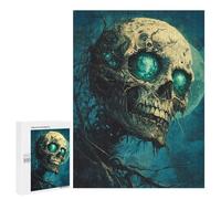 Spooky Skull with Glowing Eyes Puzzle 1000 Pièces Educa Jouet en Bois Cadeau Unique Décoration Intérieure Jeu Éducatif Challenge Toy Adultes Et Enfants À Partir De 14 Ans 500 PCS