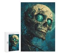 Spooky Skull with Glowing Eyes Puzzle 1000 Pièces Educa Jouet en Bois Cadeau Unique Décoration Intérieure Jeu Éducatif Challenge Toy Adultes Et Enfants À Partir De 14 Ans 300 PCS